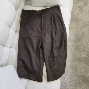 Anagram Wool Brown Fold Over Shorts
